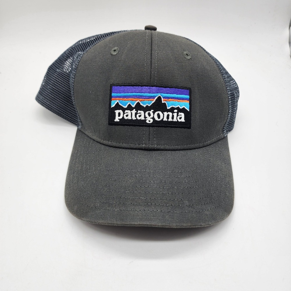 Patagonia P-6 Logo Trucker Hat Forge Grey Snapback Mesh Cap 38017